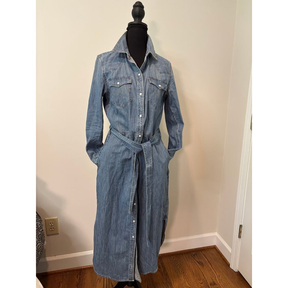 Ralph Lauren Western Denim Shirt Dress - Picture 2 of 8